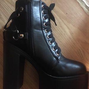 Women’s black platform boots